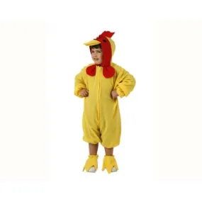 Costume pulcino bambino taglia 5/6 anni gallo galletto tuta con cappuccio carnevale