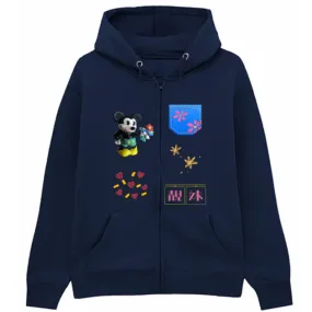 Felpa Premium Cappuccio Zip Topolino&Flowers