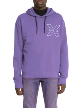 John Richmond felpa con cappuccio e logo viola